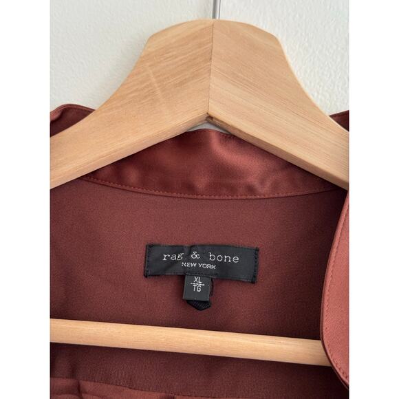 RAG & BONE Meredith Brown Wrap Effect Crepe Sleeveless Top Size XL - Picture 4 of 8